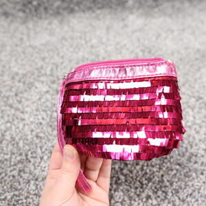 Y2K Aéropostale Hot Pink Sequin‎ Coin Purse Clutch Wristlet